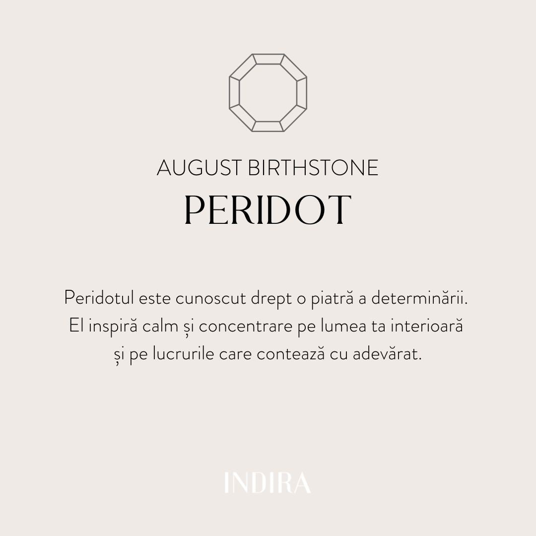 Braccialetto in cordoncino d'argento Birthstone Golden August - Peridoto - Indira