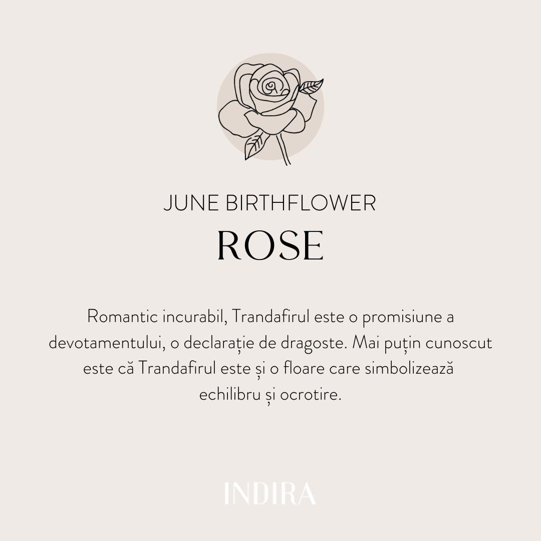 Ciondolo in oro Birth Flower - Rosa di Giugno - Indira