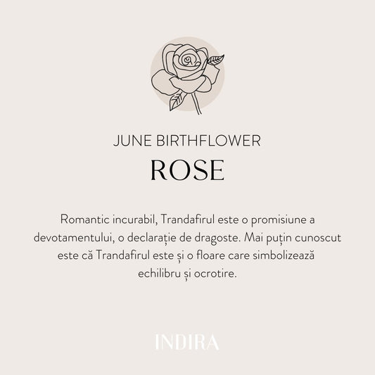 Ciondolo in oro Birth Flower - Rosa di Giugno - Indira